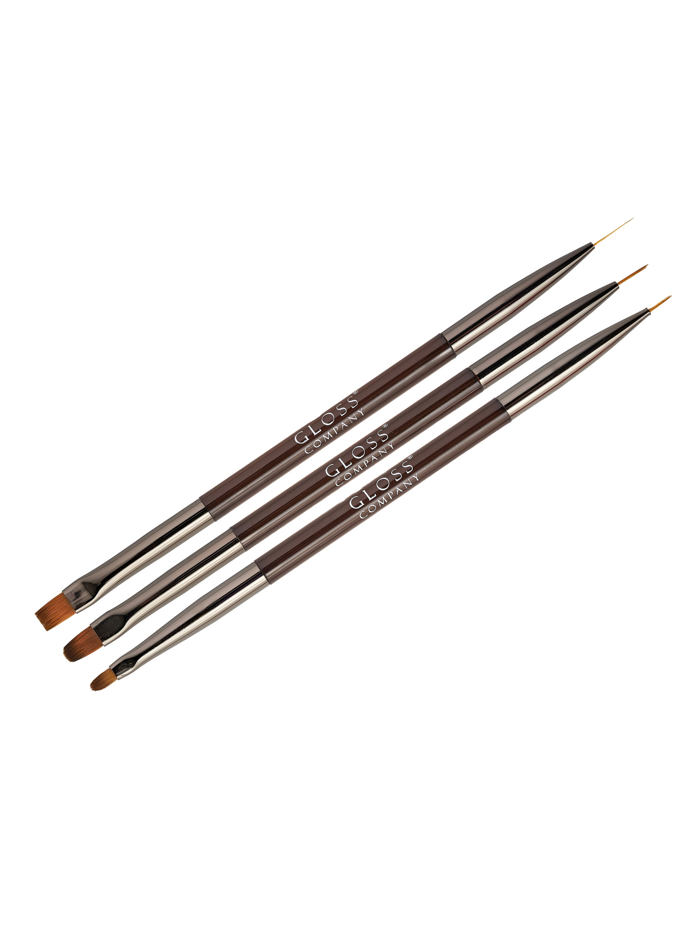Набор двухсторонних кисточек GLOSS, 3 шт. Пензлики GLOSS COMPANY модель 4823271407516 Набор двухсторонних кисточек GLOSS, 3 шт. Пензлики GLOSS COMPANY модель 4823271407516 Фото
