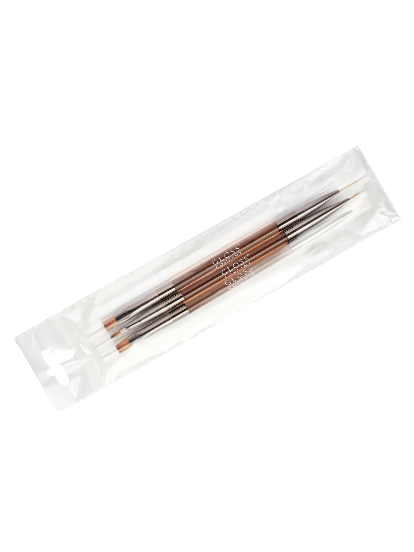 Набор двухсторонних кисточек GLOSS, 3 шт. Пензлики GLOSS COMPANY модель 4823271407516 Набор двухсторонних кисточек GLOSS, 3 шт. Пензлики GLOSS COMPANY модель 4823271407516 Фото