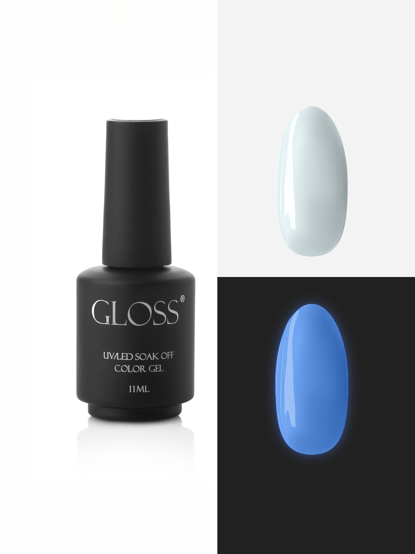 Люмінесцентний гель-лак Bright Blue Elf, світло-блакитний Elf GLOSS COMPANY модель 4823271410929 Фото