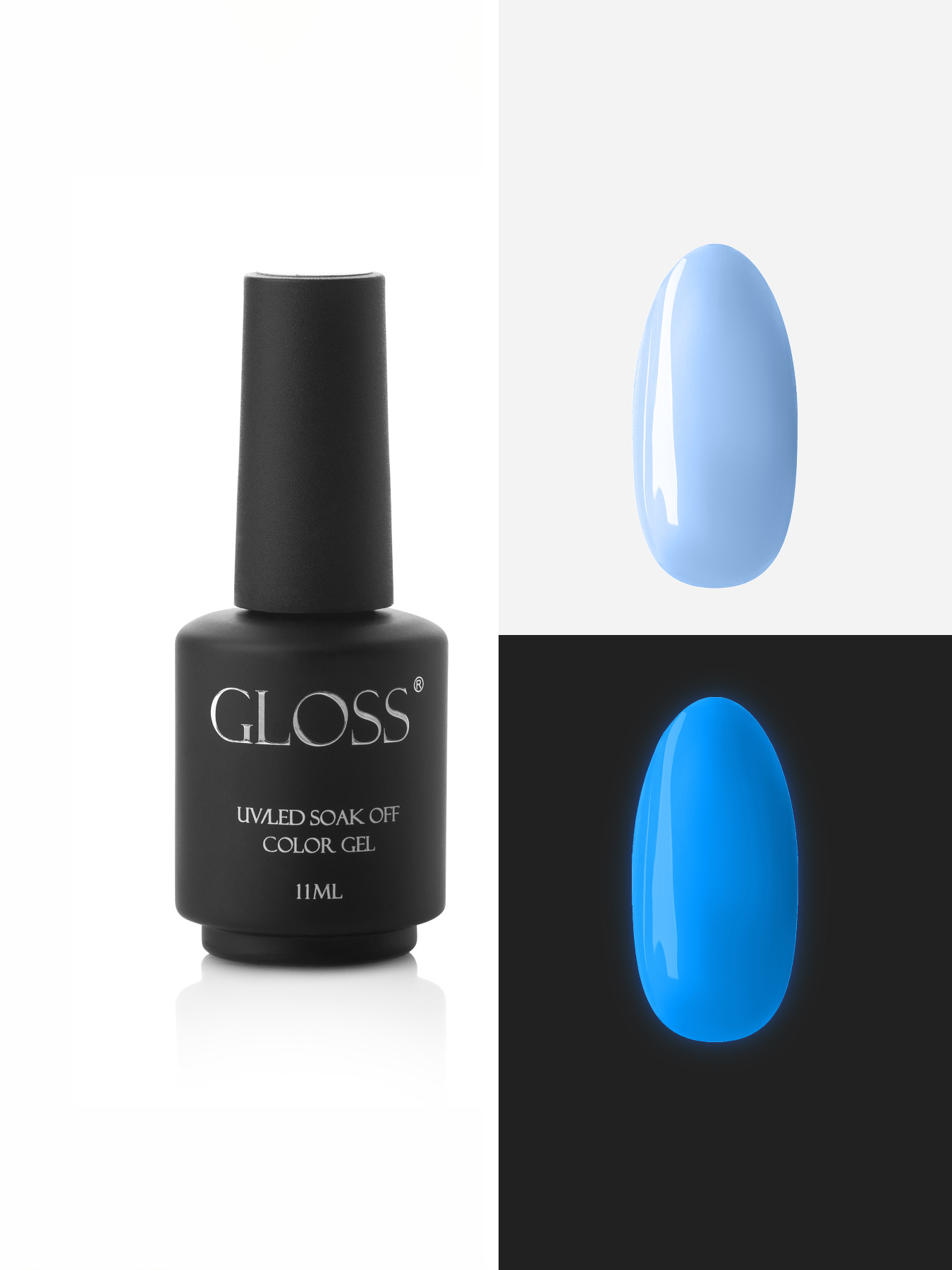 Люмінесцентний гель-лак Light Blue Elf, світло-синій Elf GLOSS COMPANY модель 4823271410912 Фото