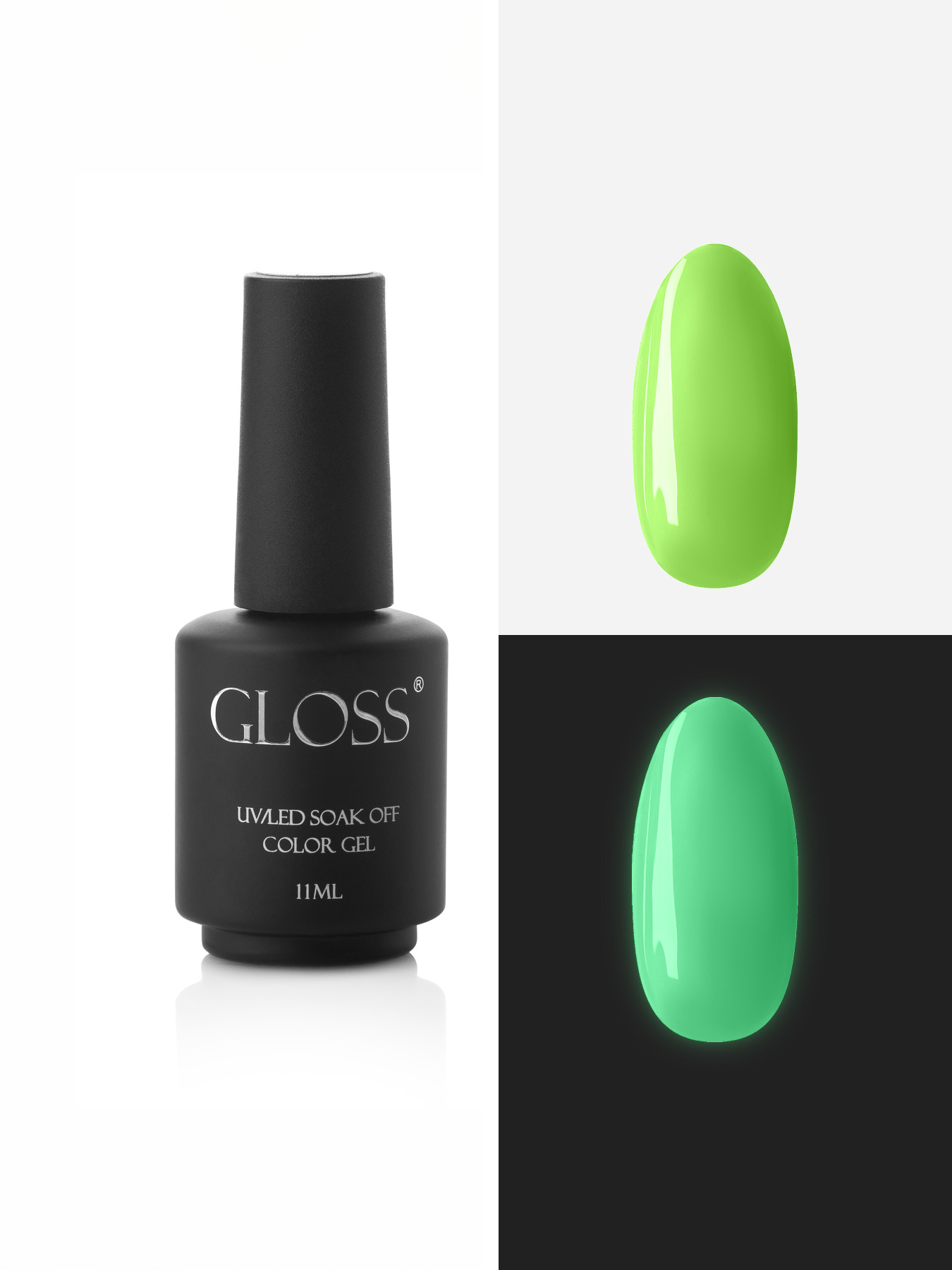 Люмінесцентний гель-лак Electric Green Elf, насичений салатовий Elf GLOSS COMPANY модель 4823271410899 Фото