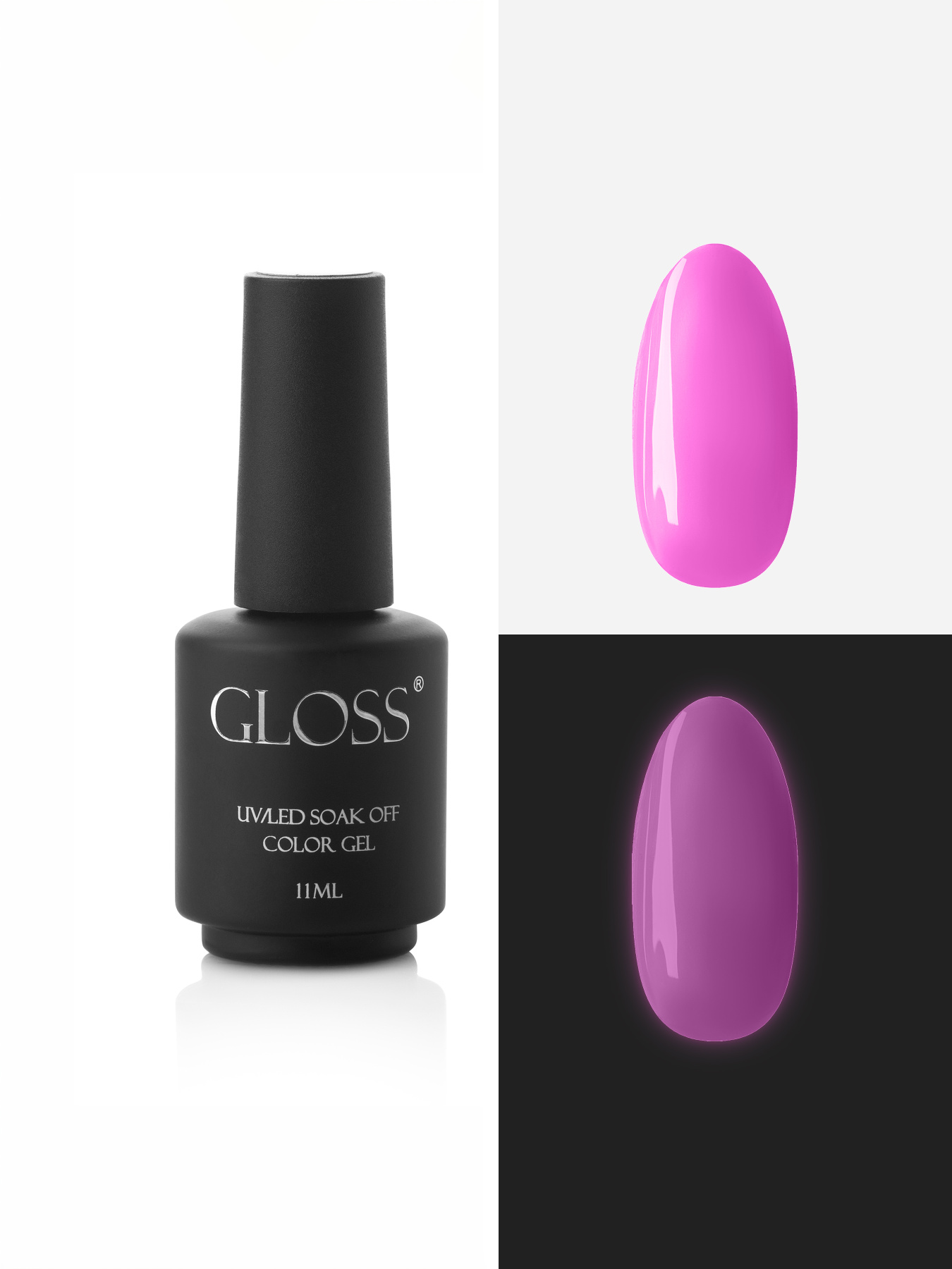 Люмінесцентний гель-лак Hot Pink Elf, насичений рожевий Elf GLOSS COMPANY модель 4823271410813 Фото