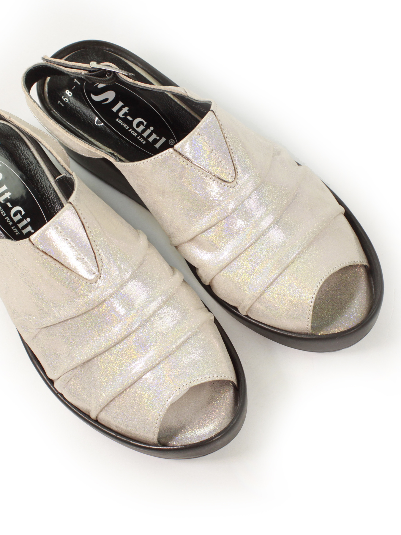 Босоніжки It-girl модель 158-1054-pudra-glitter Фото