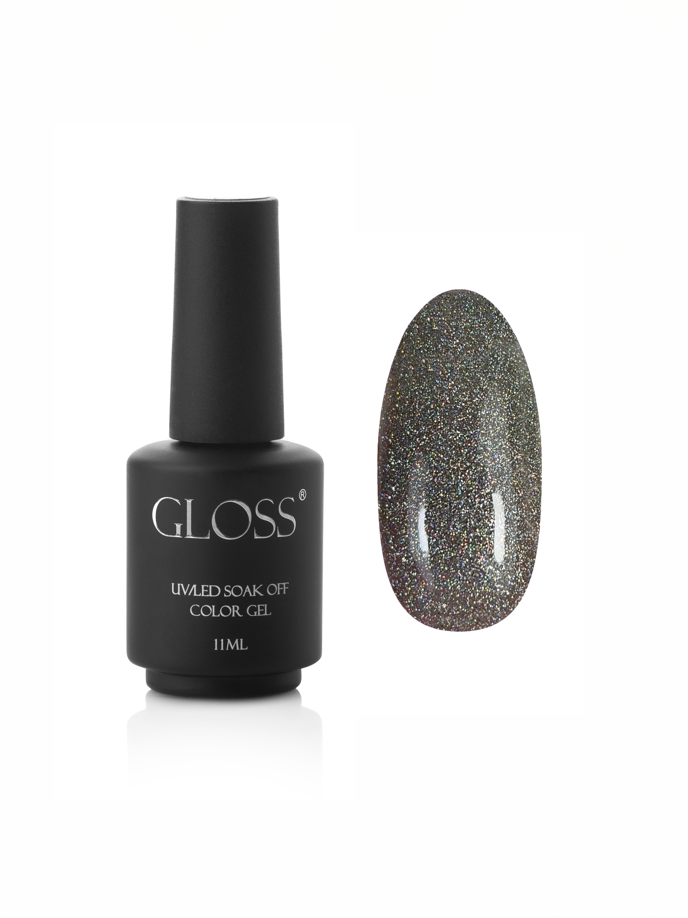 Гель-лак GLOSS Shine 401, серебристый с голографическим микроблеском Shine GLOSS COMPANY модель 4823271404362 Фото