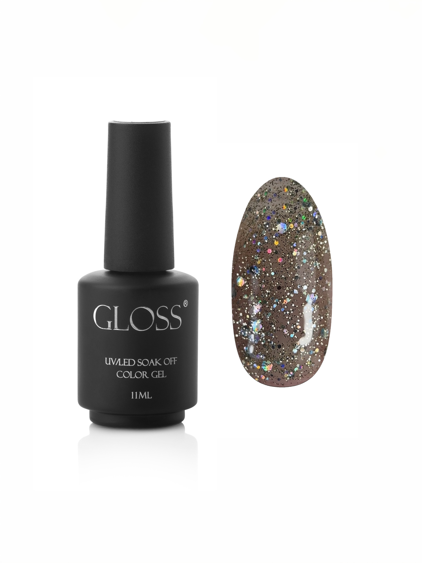 Гель-лак GLOSS Shine 410, серебристый с голографическими блестками Shine GLOSS COMPANY модель 4823271403396 Фото