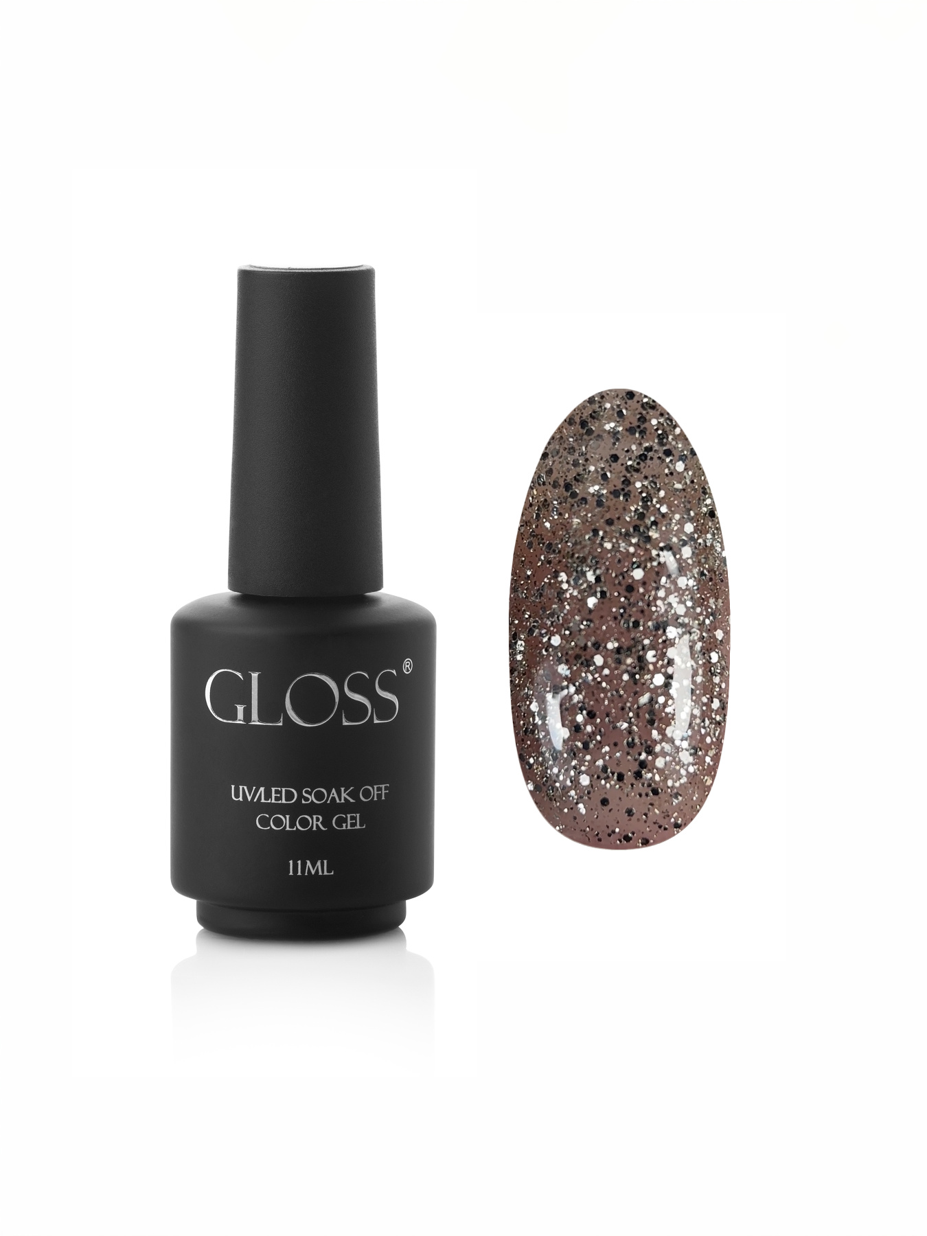 Гель-лак GLOSS Shine 412, белое золото с блестками. Shine GLOSS COMPANY модель 4823271402849 Фото