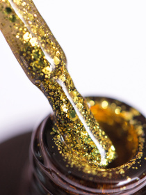 Гель-лак GLOSS Shine 414, золотисто-желтый, микроблеск и блестки. Shine GLOSS COMPANY модель 4823271401248 Фото
