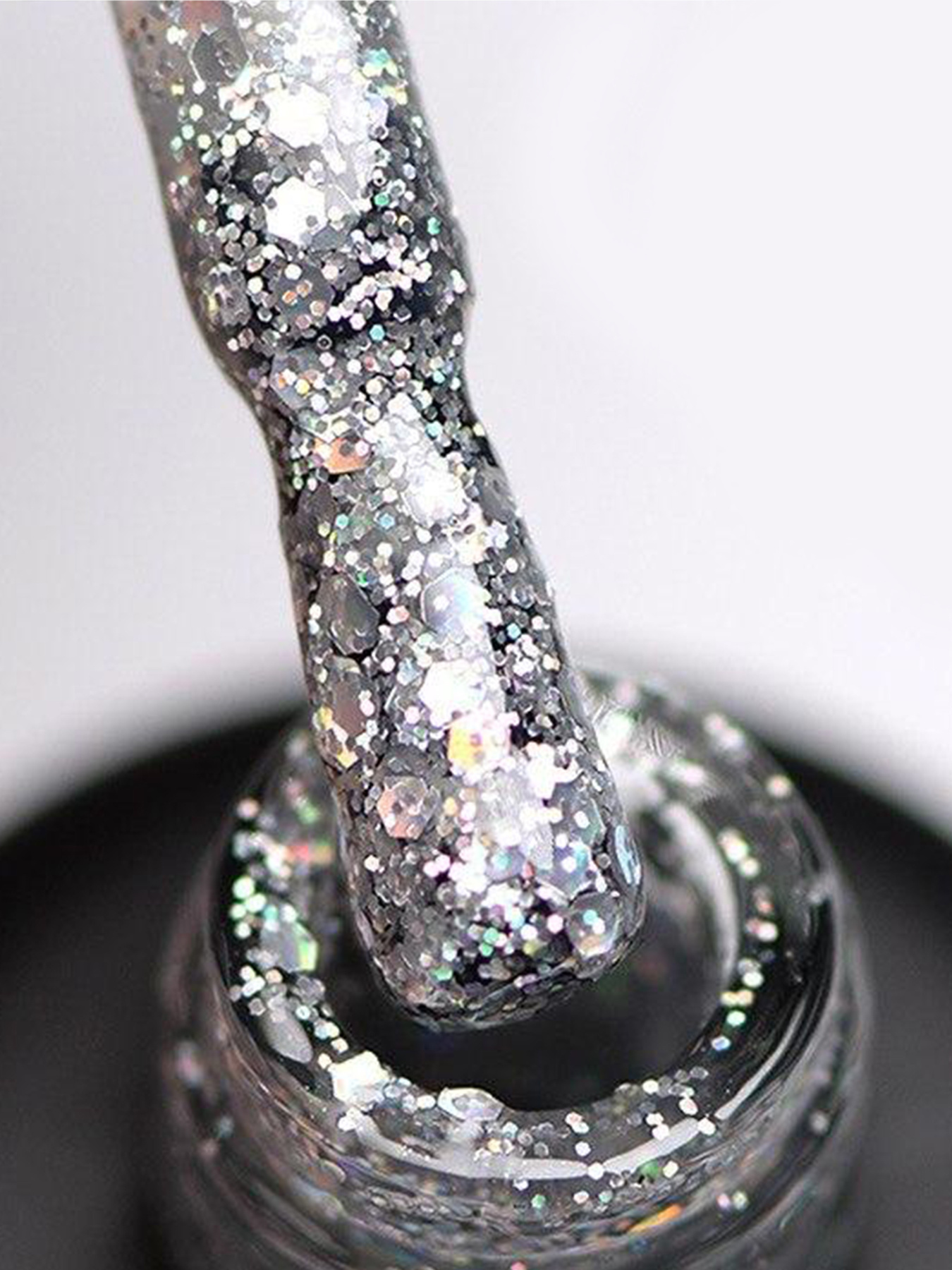 Гель-лак GLOSS Shine 420, серебристый с голографическими блестками Shine GLOSS COMPANY модель 4823271401019 Фото