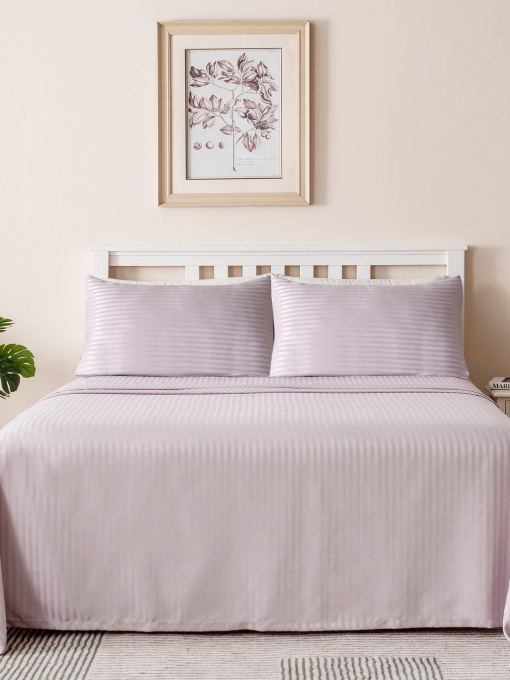 Комплект Постельного белья Страйп Сатин Soft Lilac Vital Textile модель SP1.5-4 Фото
