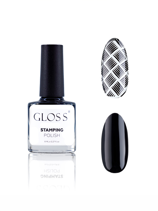 Лак для стемпинга GLOSS Stamping polish 01, черный Лак для стемпінгу GLOSS COMPANY модель 4823271409671 Фото