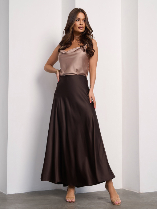 Спідниці ISSA Plus модель 14127A_темно-коричневый Фото
