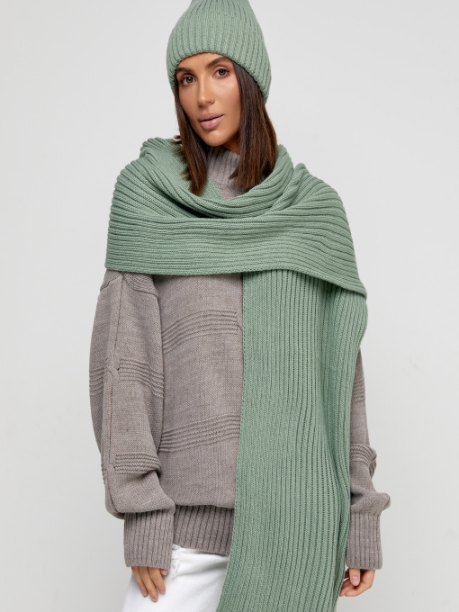 Шапки та кепки MarSe модель marse-komplekt-shapka-i-sharf-251-fistashka Фото