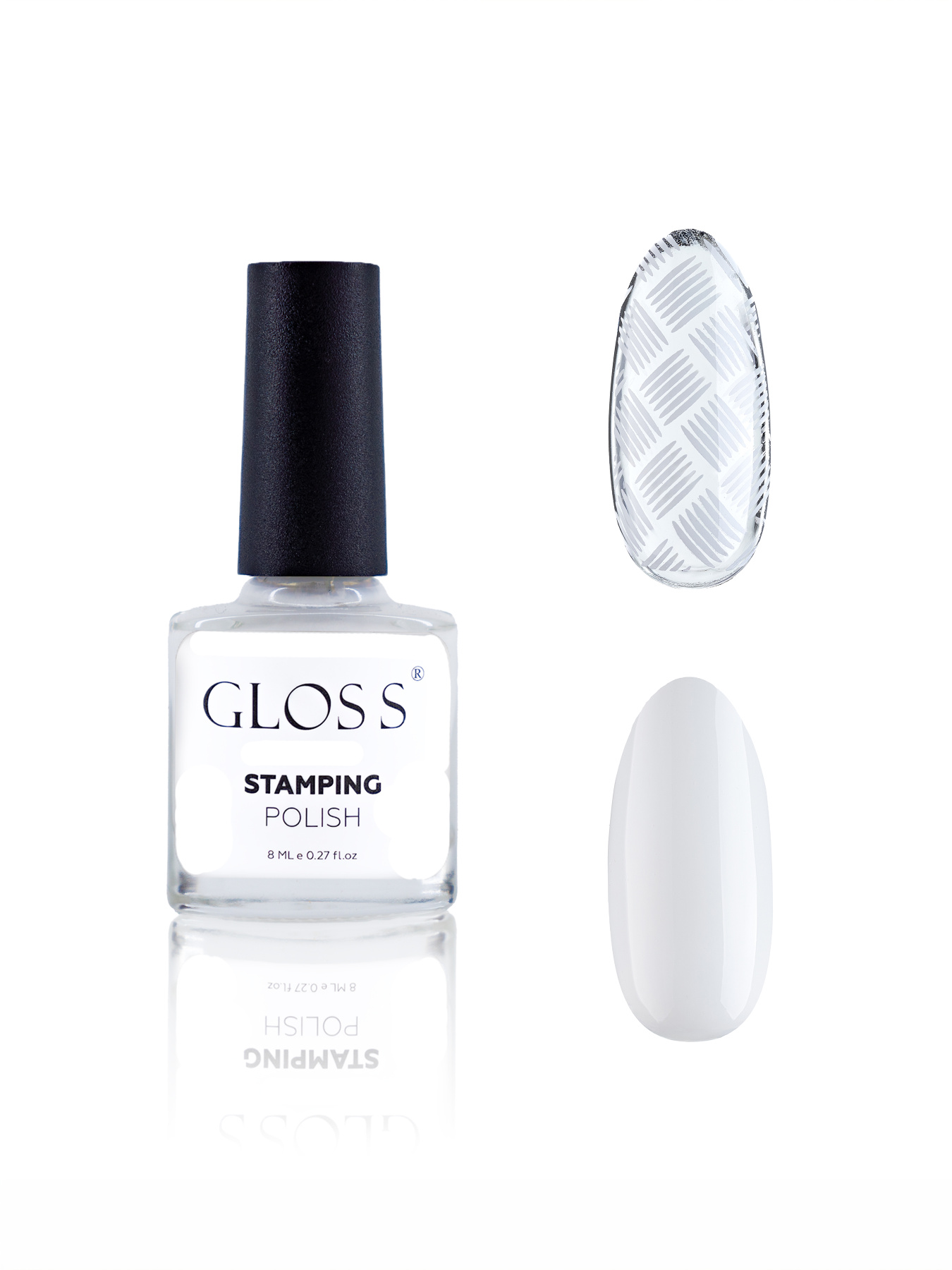 Лак для стемпинга GLOSS Stamping polish 02, белый Лак для стемпінгу GLOSS COMPANY модель 4823271409688 Фото
