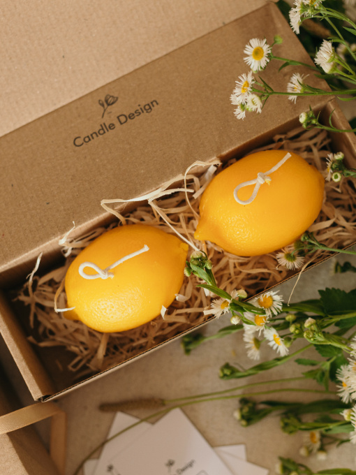 Набір ароматичних свічок “Лимони”, з натурального бджолиного воску Candle Design модель 200.0101 Фото