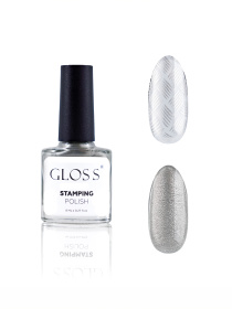 Лак для стемпинга GLOSS Stamping polish 17, серебряный перламутровый Лак для стемпінгу GLOSS COMPANY модель 4823271410417 Фото