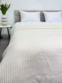 Покривало Pique бавовняне Beige в крафтовій подарунковій коробці Ecotton модель 24539 Фото