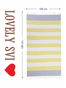 Полотенце пештемаль хлопковое для ванной, отелей, SPA, саун, бани - XХL Red/Blue Stripes Lovely Svi модель 8032025 Фото