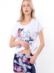 Одяг для дому та сну Носи своє модель 8072-002-33-hrizantema-chornilxno-sinj Фото