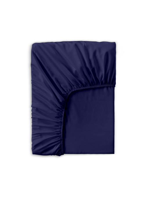 Простынь на резинке сатин MIDNIGHT BLUE Cosas модель 79Satin_Denim_120x200x20 Фото