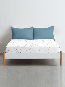 Простирадло на резинці ранфорс MINI DOTS Cosas модель DotsBlackWhite_120 Фото