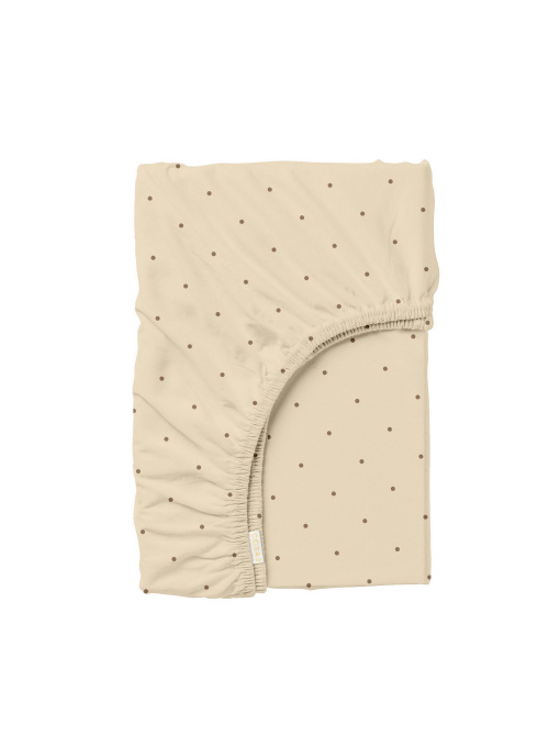 Простирадло на резинці ранфорс MINI DOTS Cosas модель DropChocoBeige_120 Фото