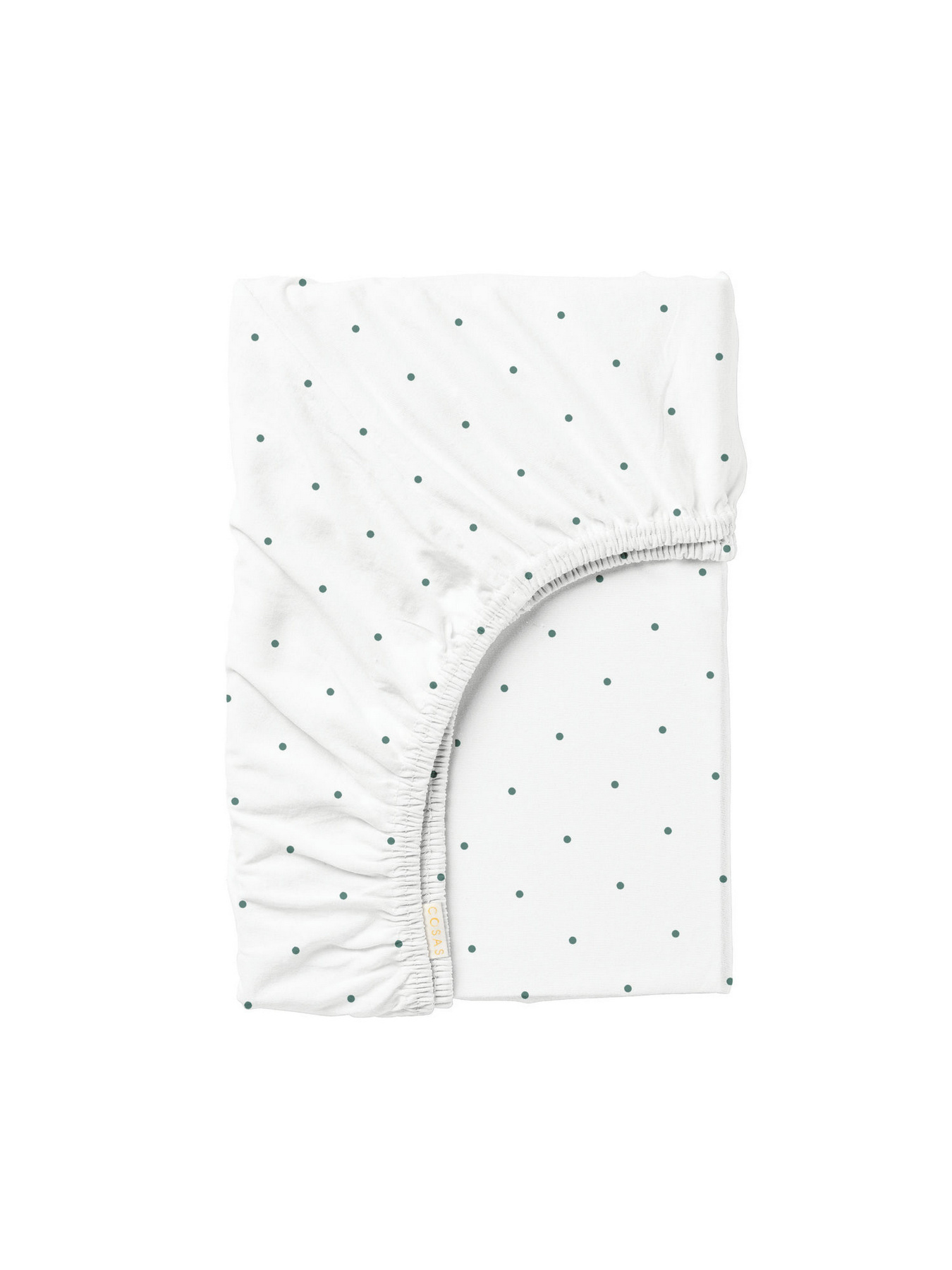 Простынь на резинке ранфорс MINI DOTS Cosas модель DropGreenWhite_120 Фото