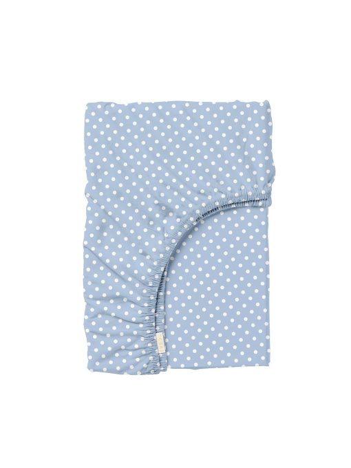 Простынь на резинке ранфорс BLUE DOTS Cosas модель DropLightBlue-4003_120 Фото