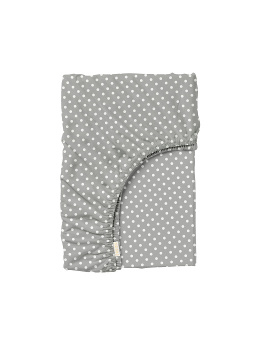 Простирадло на резинці ранфорс GREY DOTS Cosas модель DropWhiteGrey_100x200x20 Фото