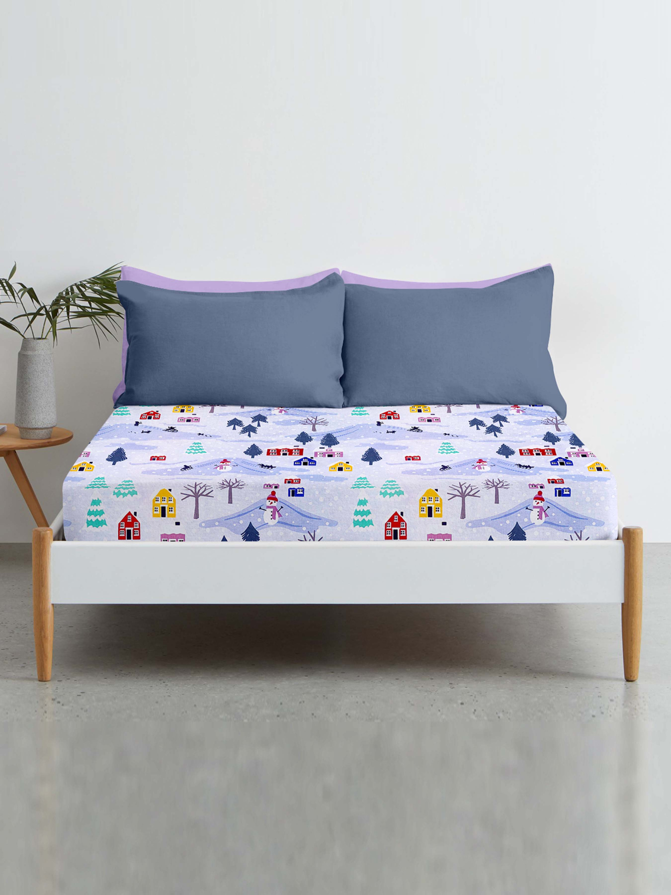Простынь на резинке фланель SNOWMAN Cosas модель Flannel_Snowman_60x120x12 Фото