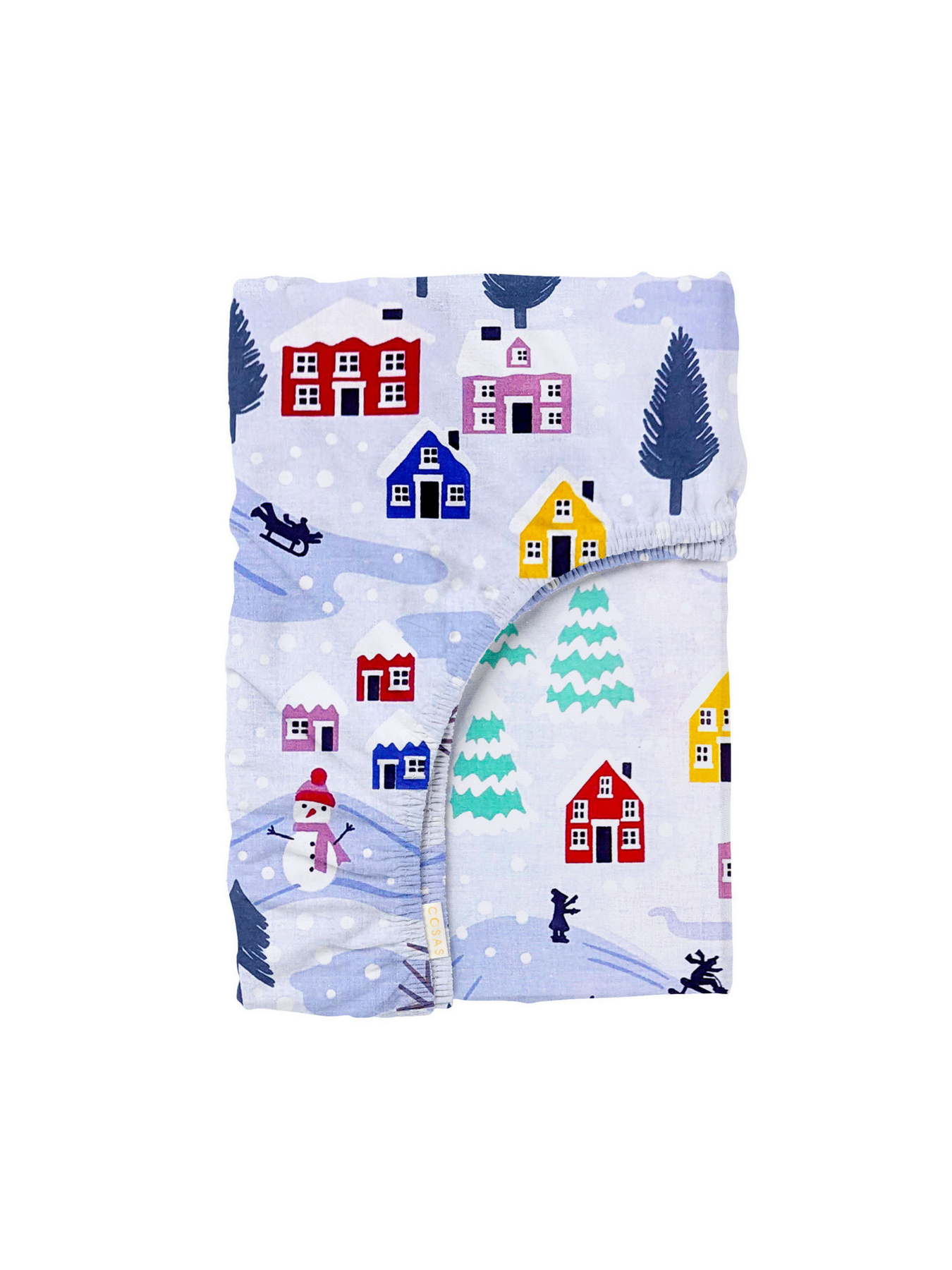 Простынь на резинке фланель SNOWMAN Cosas модель Flannel_Snowman_60x120x12 Фото