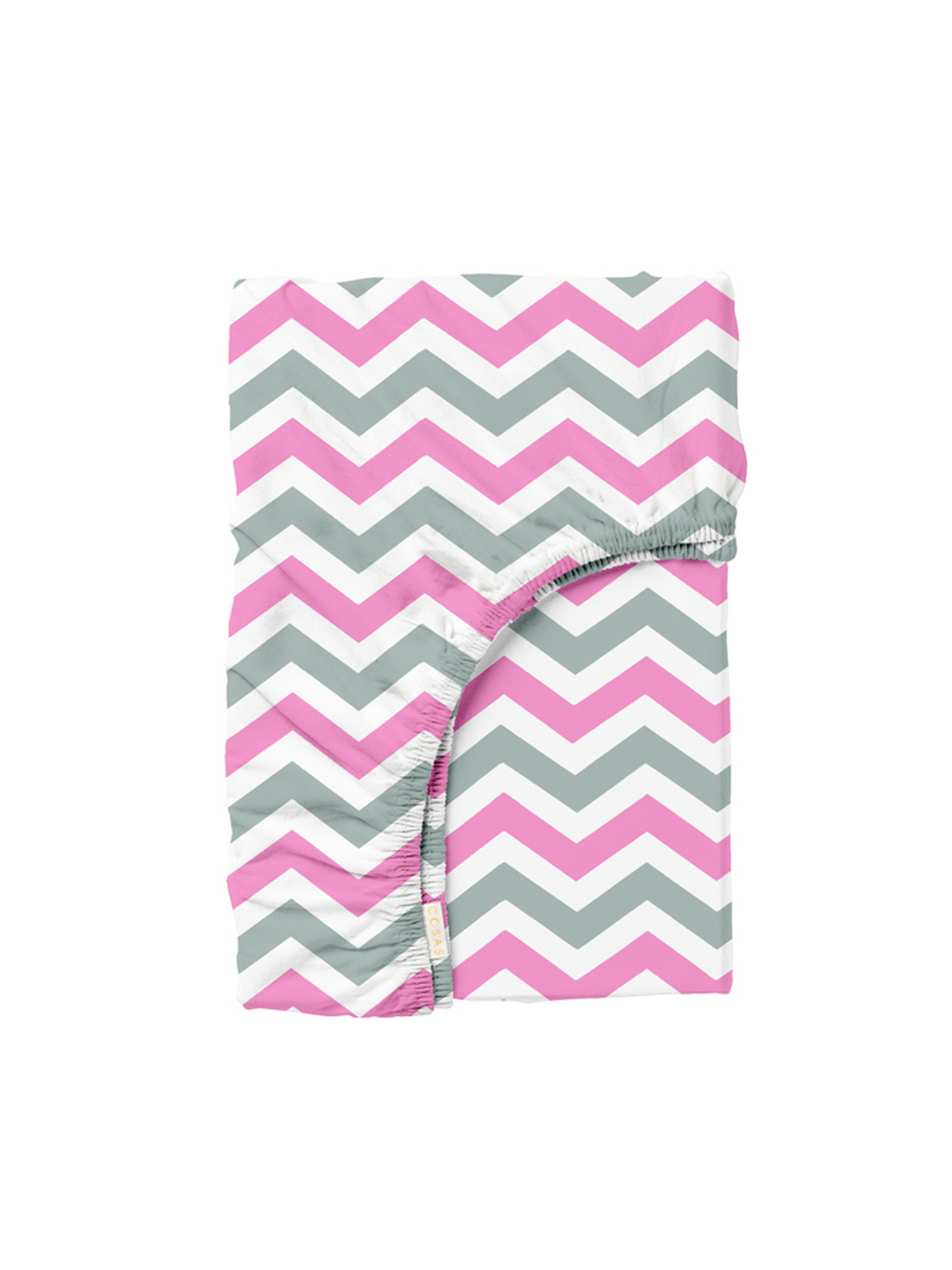 Простирадло на резинці фланель G&R ZIGZAG Cosas модель Flannel_ZigCreyRose_60x120x12 Фото