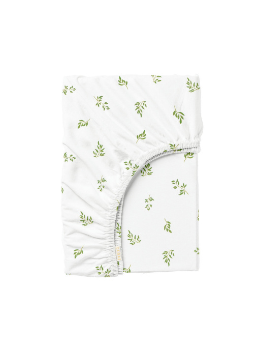 Простынь на резинке ранфорс OLIVE LEAF Cosas модель FoliageWillowGreen_120 Фото