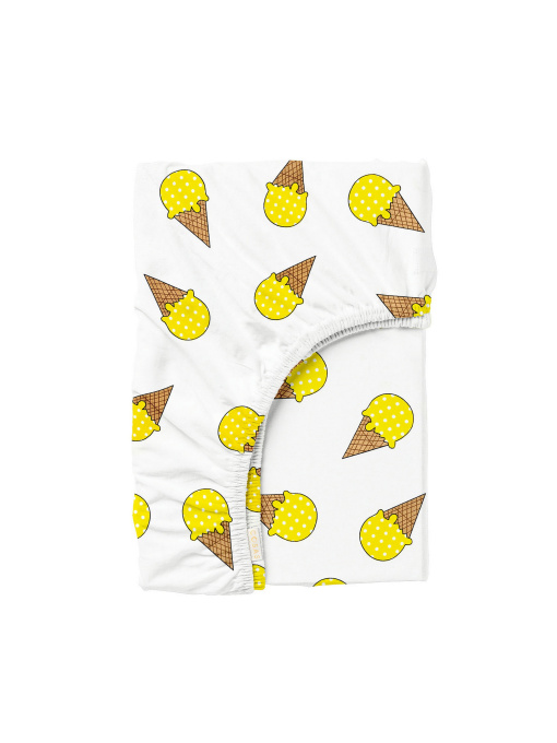 Простынь на резинке ранфорс ICECREAM YELLOW Cosas модель IcecreamYellow_120 Фото
