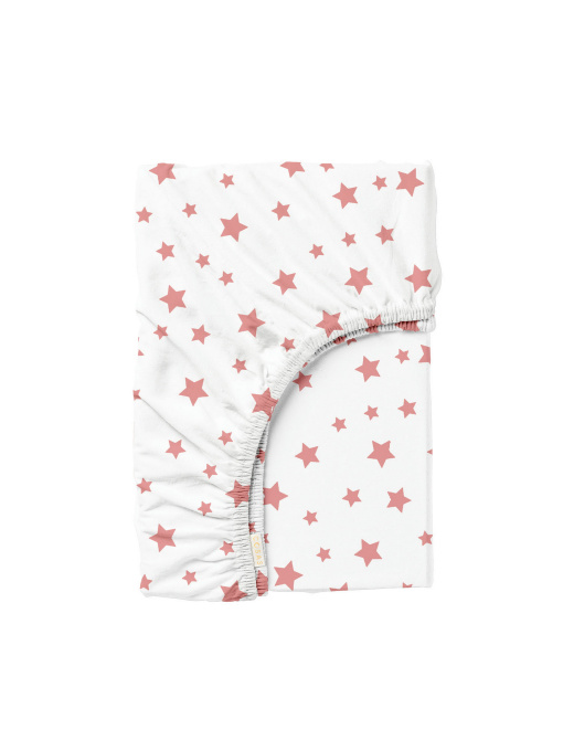 Простирадло на резинці ранфорс ROSE STARS Cosas модель StarRoseWhite-3006_120 Фото