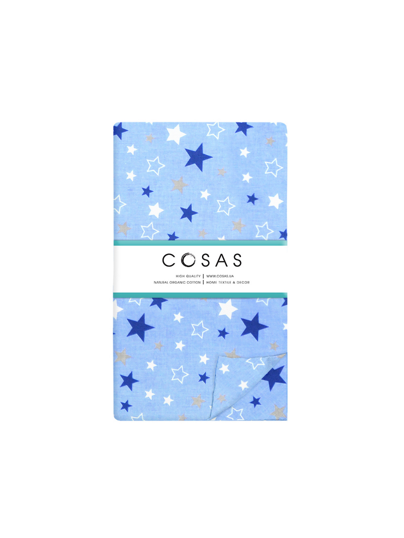 Простирадло на резинці ранфорс COLOR STARS Cosas модель StarsColorBlue_120 Фото
