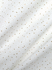 Простынь на резинке ранфорс GOLDEN STARS Cosas модель StarsDotsBeigeWhite_120 Фото