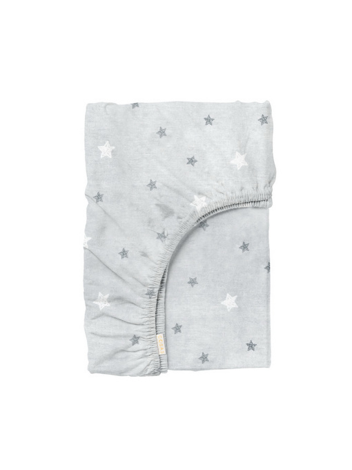 Простынь на резинке ранфорс SOFT STARS Cosas модель StarsWoolyGrey_120 Фото
