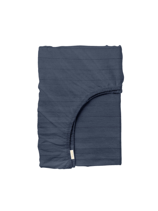 Простынь на резинке страйп сатин DENIM Cosas модель StrSatin_15Denim_60х120х12 Фото