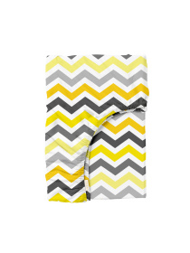 Простынь на резинке ранфорс YELLOW ZIGZAG Cosas модель ZigYellowGrey_100x200x20 Фото