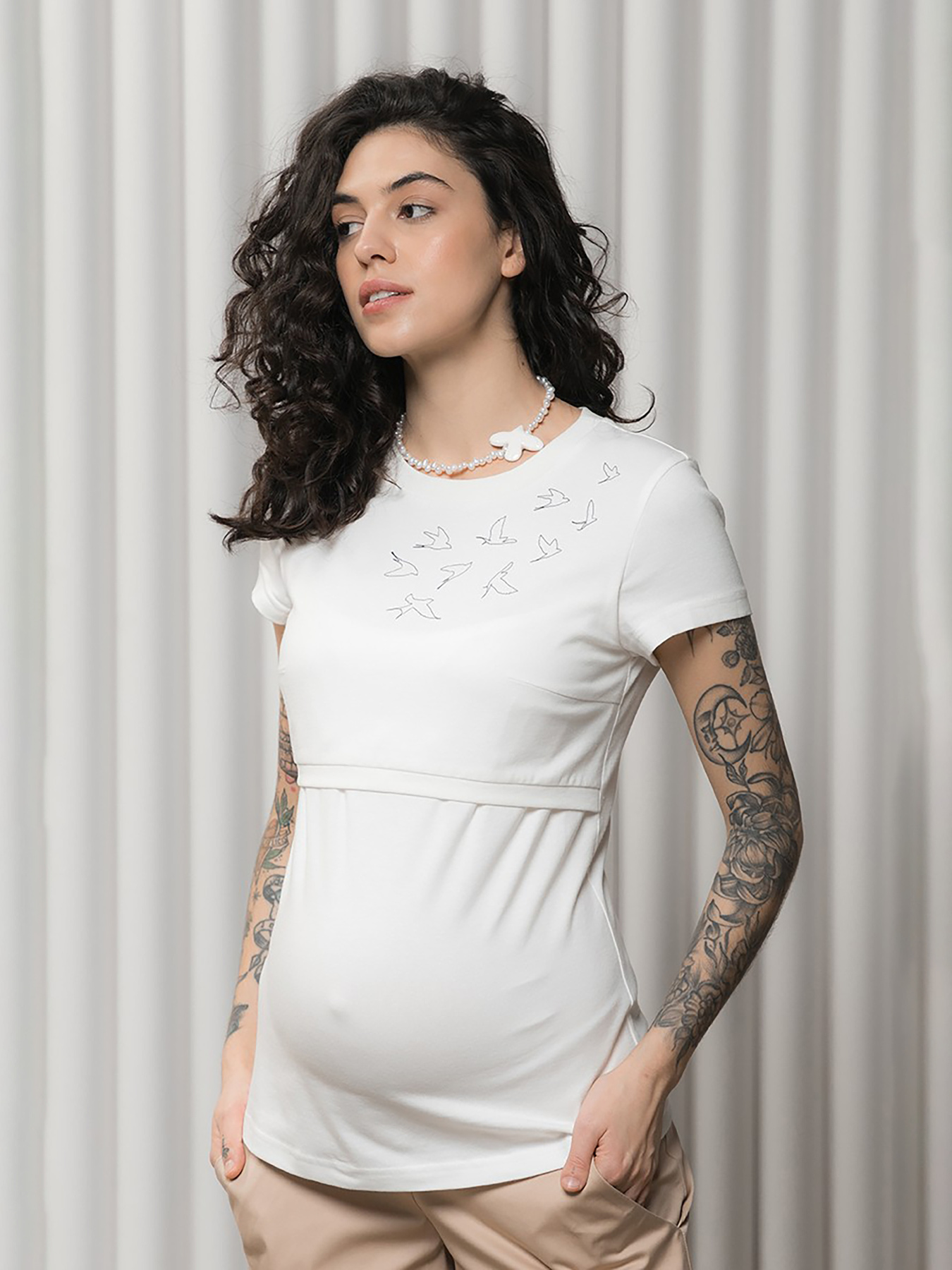 Футболки і поло Yula mama Romana модель RomanaNR-23.021WhiteYLMMTSH Фото