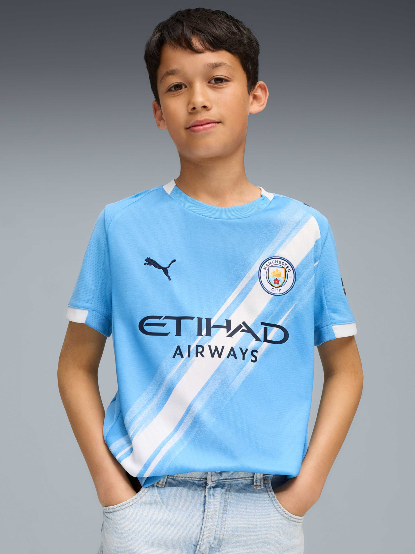 Футболки и поло PUMA Mcfc Home Jersey Replica Jr модель 780341 Фото