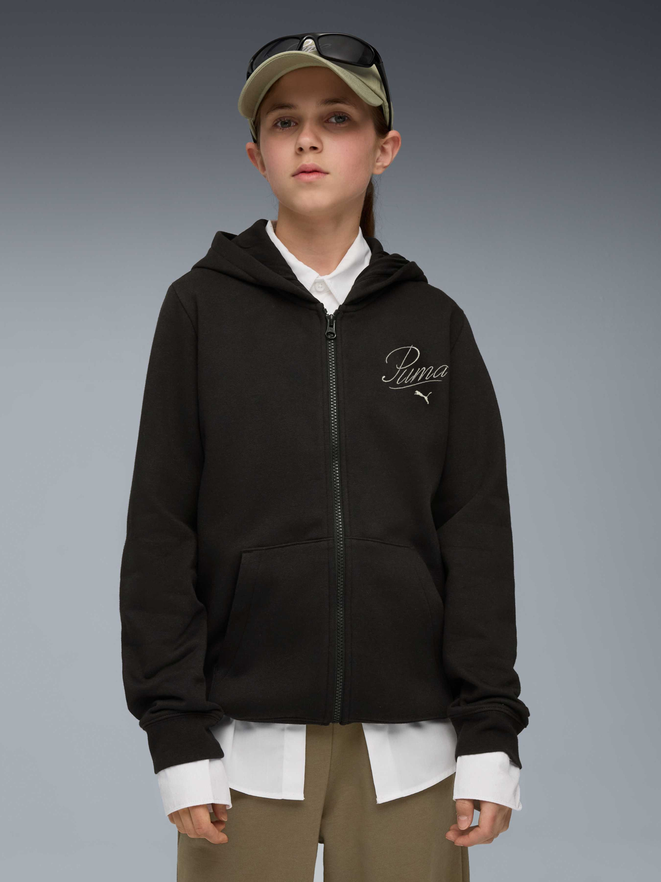 Худи и свитшоты PUMA Ess Script Full-zip Hoodie модель 689253 Худи и свитшоты PUMA Ess Script Full-zip Hoodie модель 689253 Фото