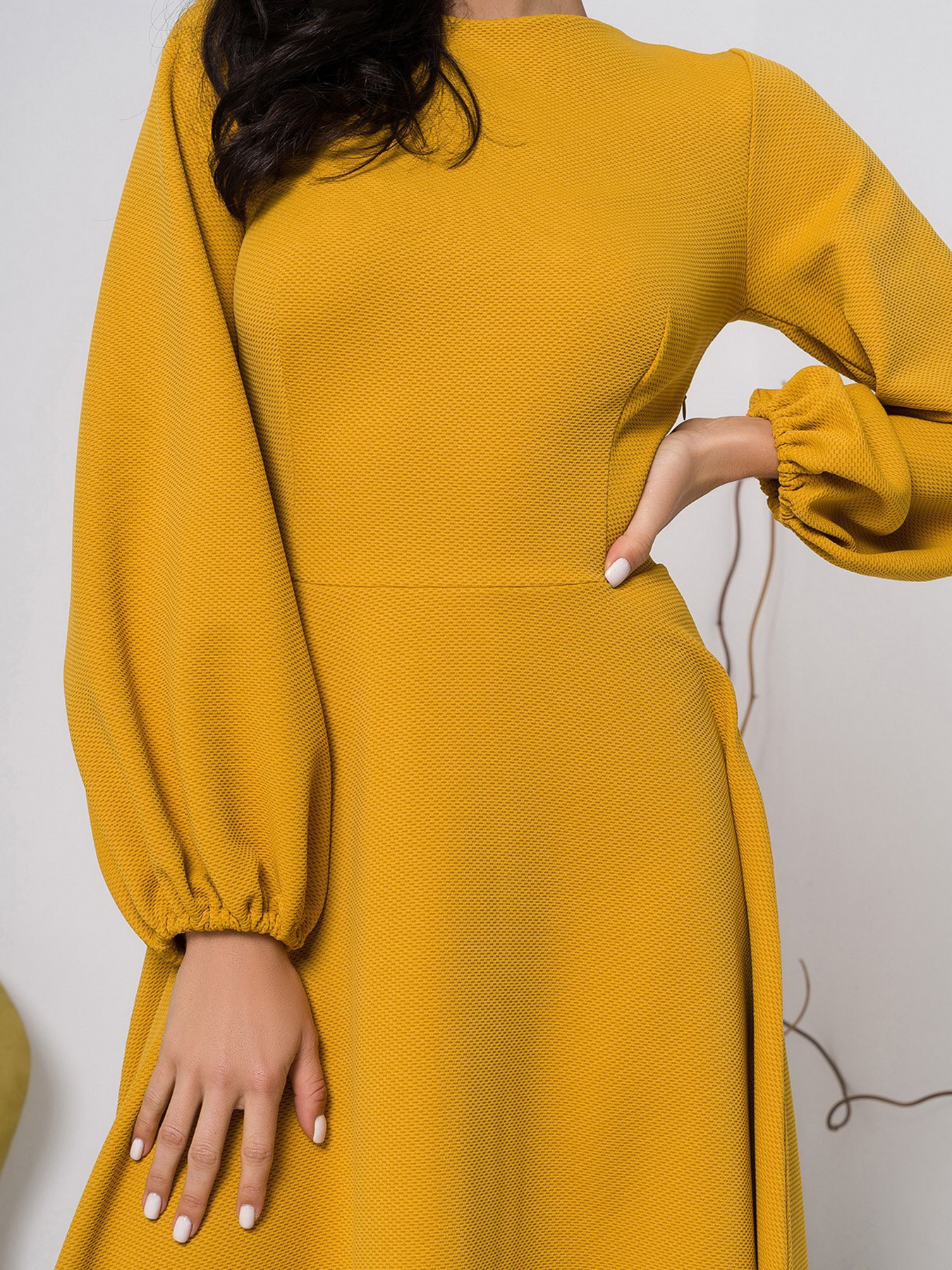Платья ISSA Plus модель 12423_mustard Платья ISSA Plus модель 12423_mustard Фото