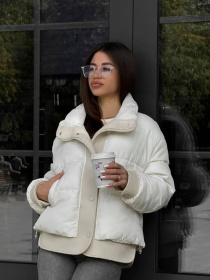 Куртки та дублянки D&V couture модель DV-0010-MILK Фото