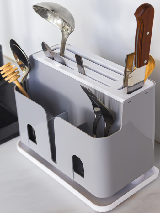 Підставка для кухонного приладдя MBM HOME модель KP-55 GRAY/WHITE Фото