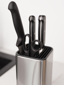 Подставка для ножей из нержавеющей стали MBM HOME модель KP-67 SS/BLACK Фото