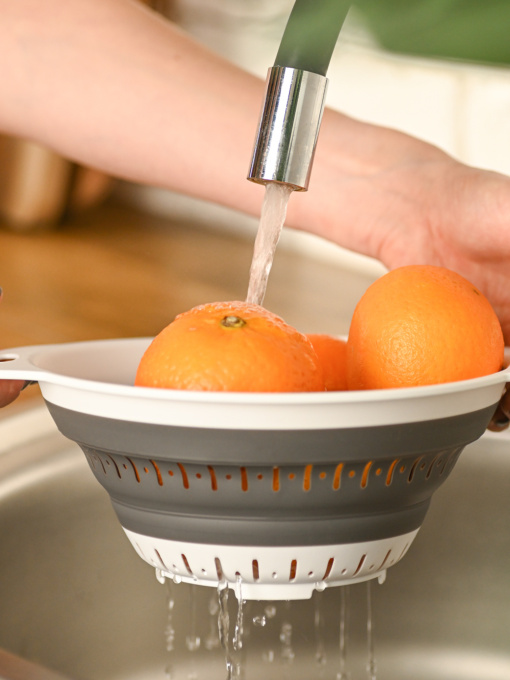Дуршлаг складной MBM HOME модель KP-74 WHITE/GRAY Фото