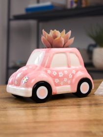 Искусственное растение в горшке "Машинка" MBM HOME модель DH-FLOWERS-23 GREEN/PINK Фото
