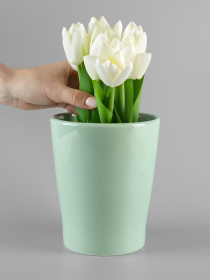 Горщик-кашпо для рослин зелений MBM HOME модель DH-FLOWERS-29 GREEN Фото
