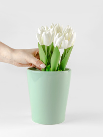 Горщик-кашпо для рослин зелений MBM HOME модель DH-FLOWERS-29 GREEN Фото